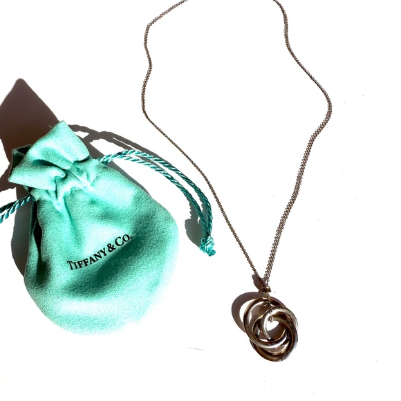 Tiffany & Co Triple Interlocking 1837 Circles Sterling Silver Pendant Necklace - Picture 1 of 9